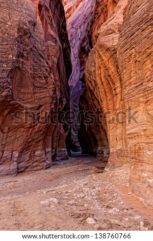Buckskin Canyon is a 13 mile long canyon in AZ and UT that meets up with with the Paria Canyon. The confluence is difficult to locate if not paying  attention.  Hiking in Buckskin is very challenging.