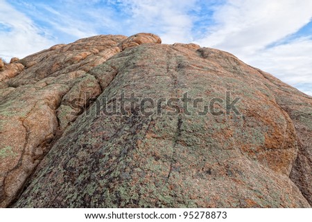 This is one of the numerous granite boulders of the Granite Dells, a popular climbing and hiking area in Prescott, AZ