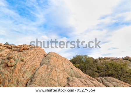 This is one of the numerous granite boulders of the Granite Dells, a popular climbing and hiking area in Prescott, AZ