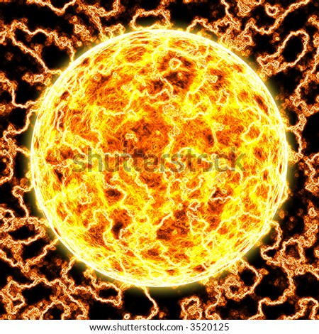 Exploding sun illustration