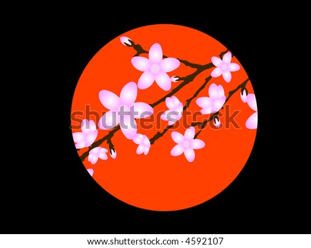 stock vector Japanese Flower Vector Background