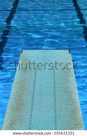 Diving board and pool