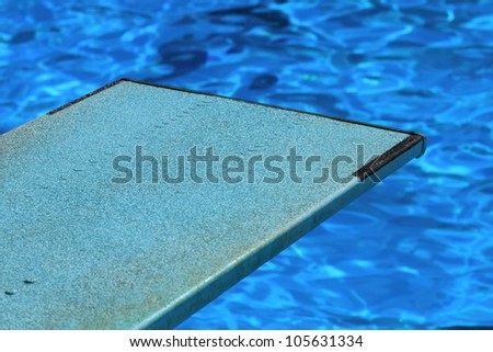 Diving board and  pool
