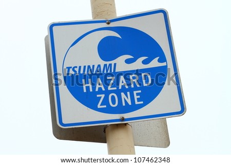 Tsunami Zone Sign