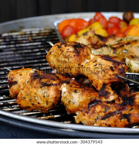 grilled chicken and vegetables for family