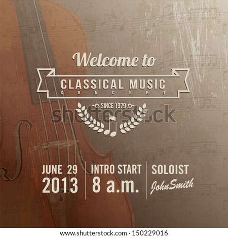 Classical Music Concert Invitation Stock Vector Illustration 150229016