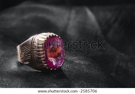 Age-old finger-ring with a large sapphire