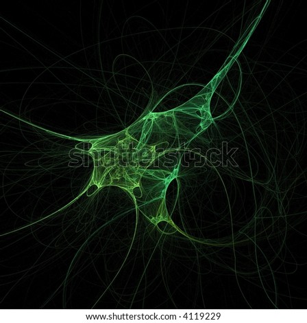 Green abstract alien creature with long feelers