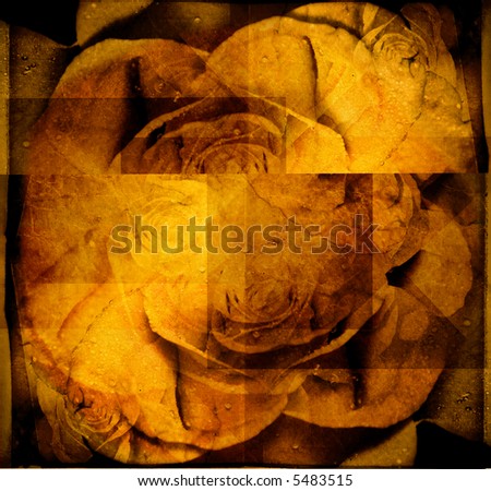Vintage abstract floral (roses) background. Image in warm vintage colors