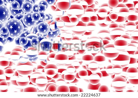 American Flag Stars and Stripes in Bubbles