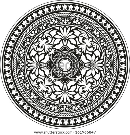 East+Indian+Patterns Indian Traditional Pattern Of Black And White - Flower Mandala Stock ...