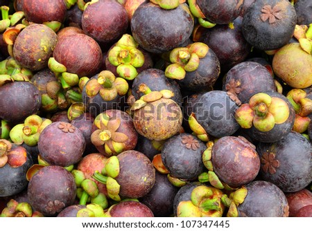 Mangosteen fruit pile