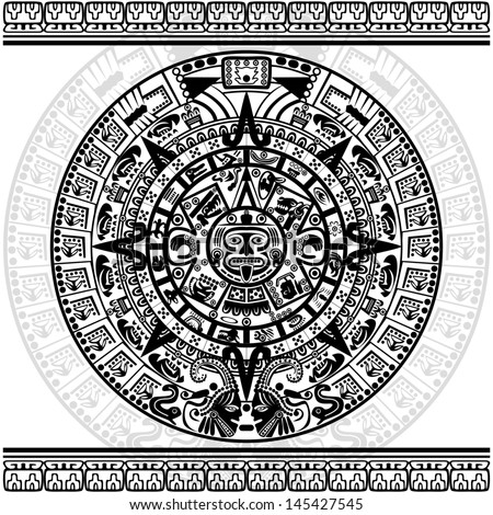 Vector of Mayan calendar on white background Vector of Mayan calendar on white background