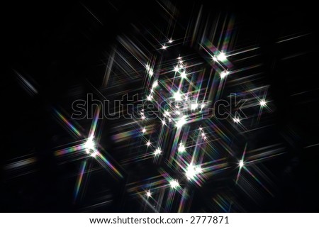 Sunlight reflections on water shot through a cross screen filter