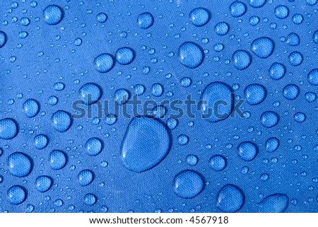 Blue bubbles on fabric surface