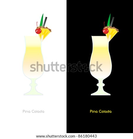 Pina Colada Stock Vector Illustration 86180443 : Shutterstock