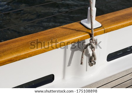 close up of the rigging on a yacht