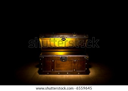 Treasure Chest with glowing gold