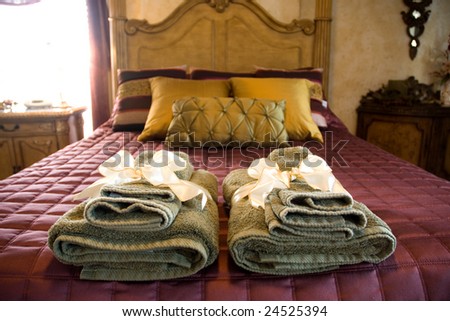 fresh towels at a bed and breakfast