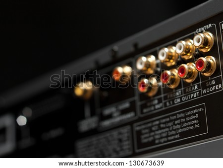 Connection panel of a dvd player