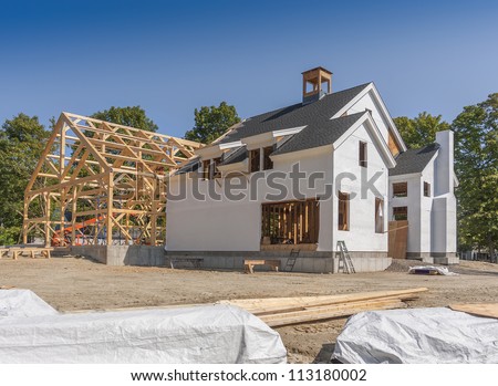 New House Construction Post And Beam Framing