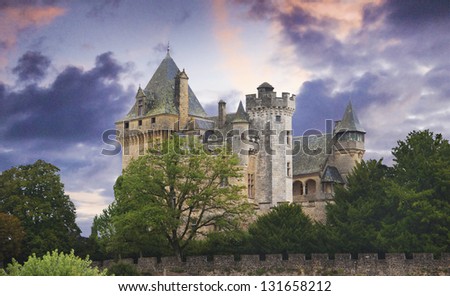 French castle in the Dordogne region of France