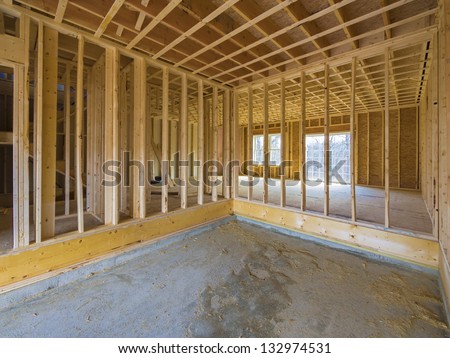 Interior house construction framing