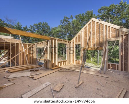 New house construction in the suburbs