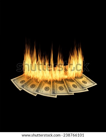 Money to burn concept of having too much money