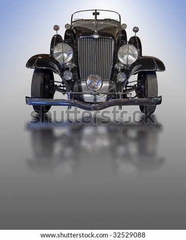 Classic car from the 1930ies on created background with clipping path