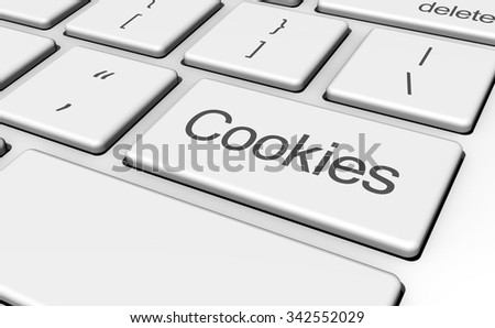 Internet browser and web concept with cookies sign and word on computer key.