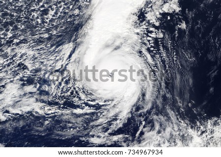 Hurricane Ophelia heading towards Ireland in October 2017 - Modified elements of this image furnished by NASA