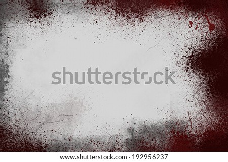 Bloody Splattered Gray Wall Scene