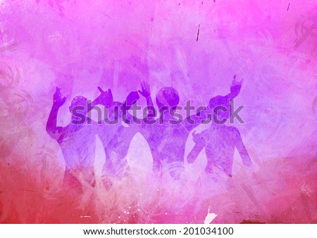 Abstract Party People in splatter colored background