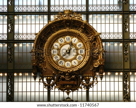 Clock inside Orsay Museum, Paris, France
