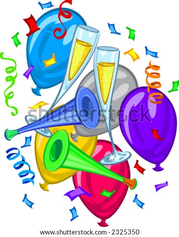 stock vector : New Year Balloons