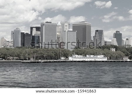 Lower Manhattan From the Hudson River going to the East River.