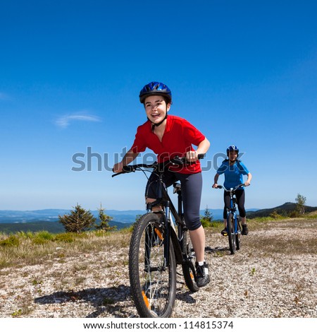 Girls riding bikes