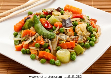Vegetarian food - boiled vegetables
