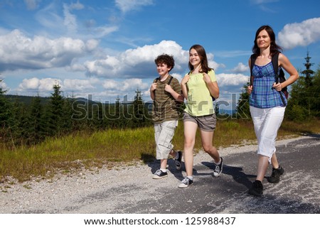 Family on walking tour