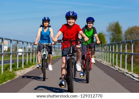 Active family biking