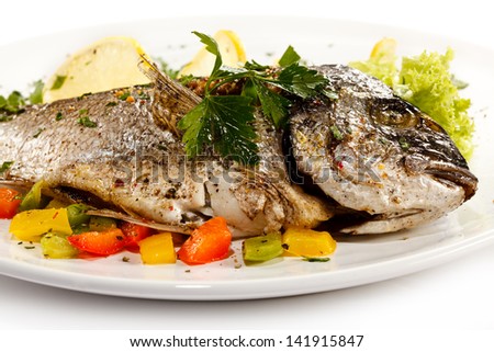 Fish dish - roasted fish and vegetables