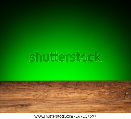 Wood grain texture - oak board on green background