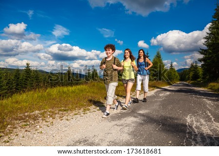 Family on walking tour