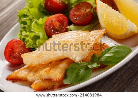 Fish dish - fried fish fillet, with vegetables