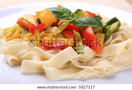Boiled vegetables and pasta
