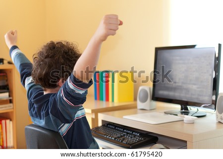 Boy Using Computer