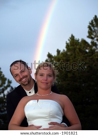 A lucky rainbow on wedding day