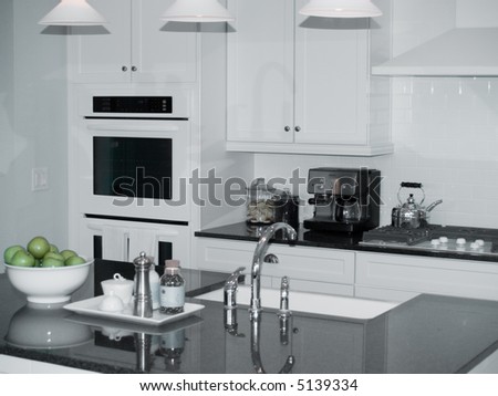 modern new kitchen with center island