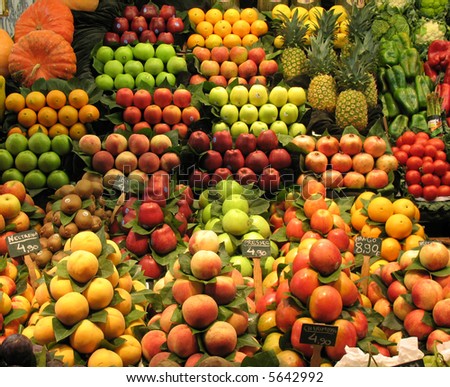 fruit stall in barcelona
